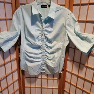 New York & Company Light Green Button Down Shirt